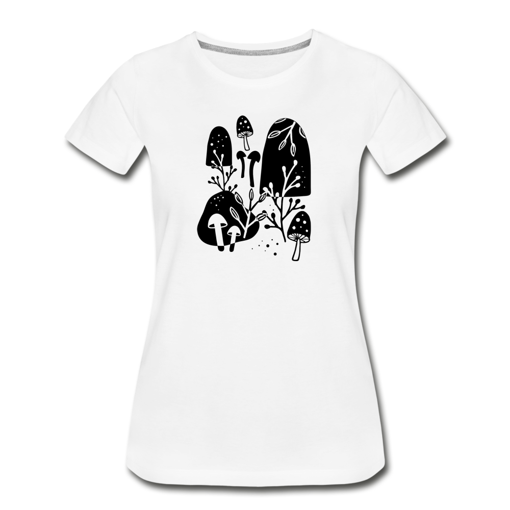 Frauen Premium Bio T-Shirt "Zeit für Pilze" - Hinter dem Mond