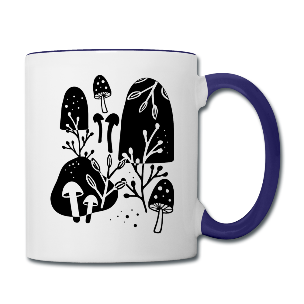 Tasse zweifarbig "Zeit für Pilze" - Hinter dem Mond