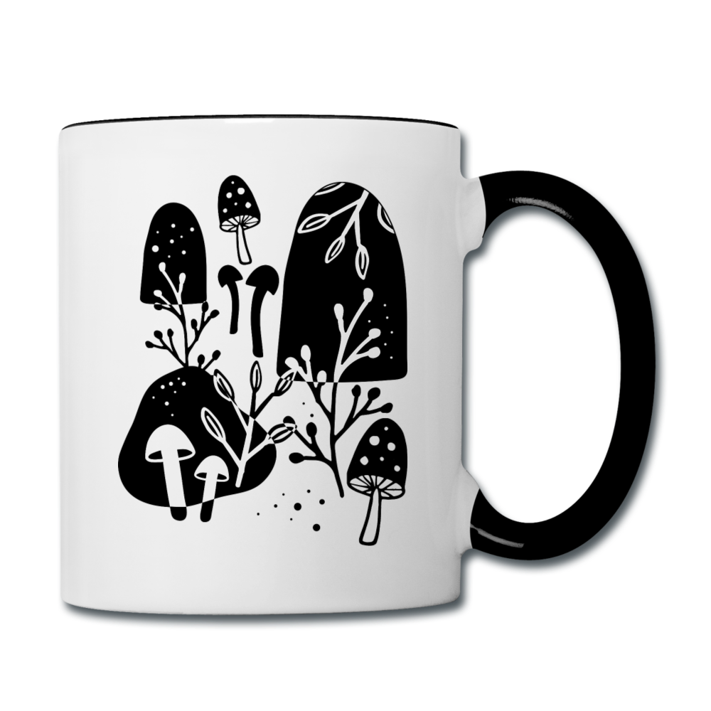 Tasse zweifarbig "Zeit für Pilze" - Hinter dem Mond