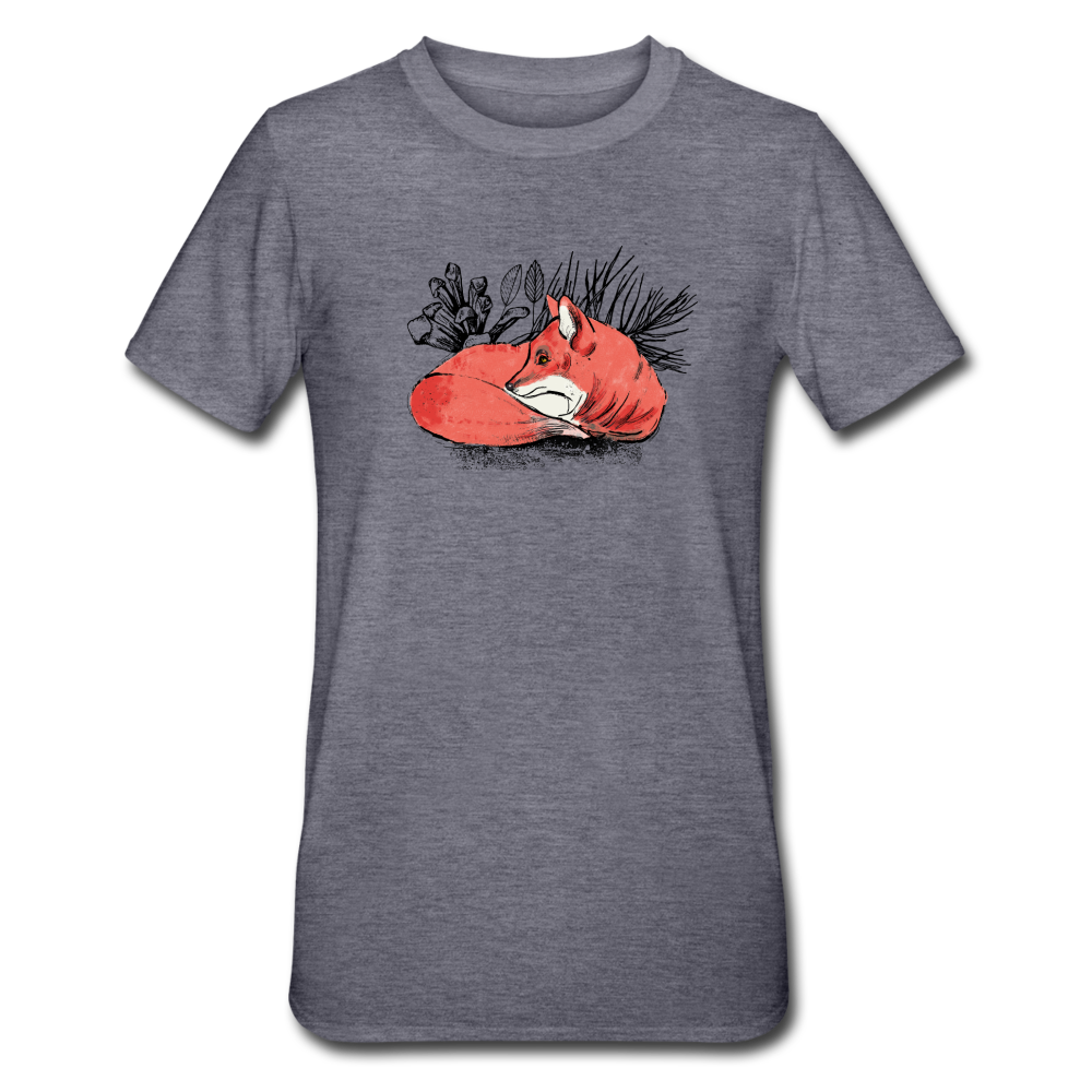 Unisex Polycotton T-Shirt - "Ruhender Fuchs" - Hinter dem Mond