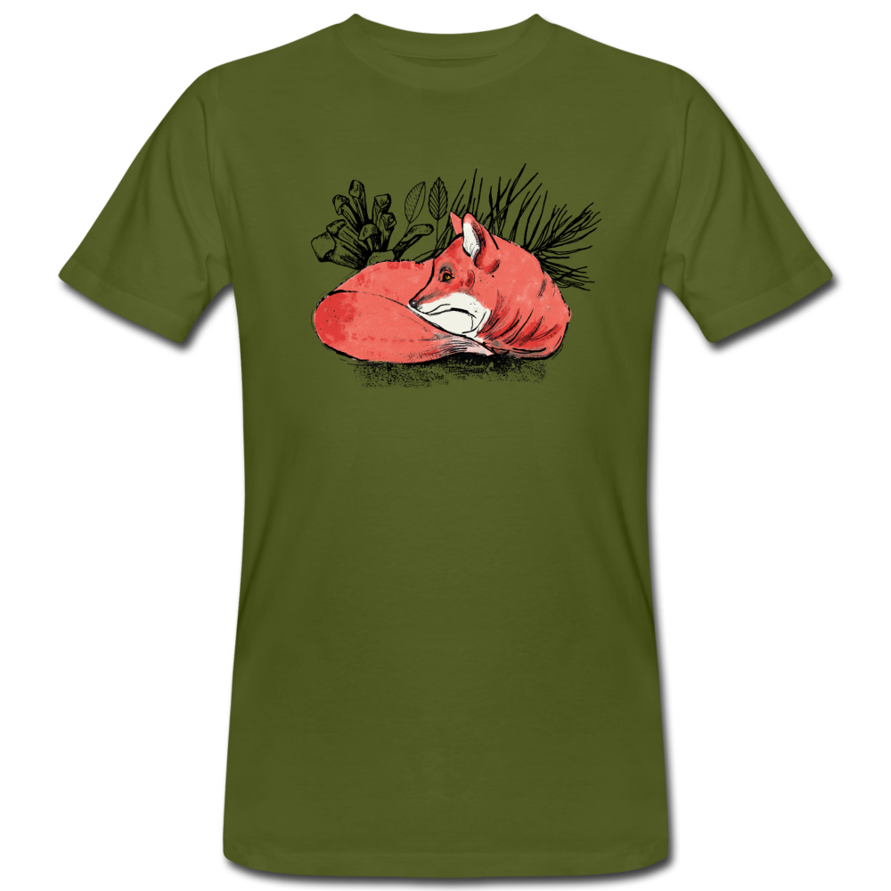 Männer Bio-T-Shirt "Ruhender Fuchs" - Hinter dem Mond