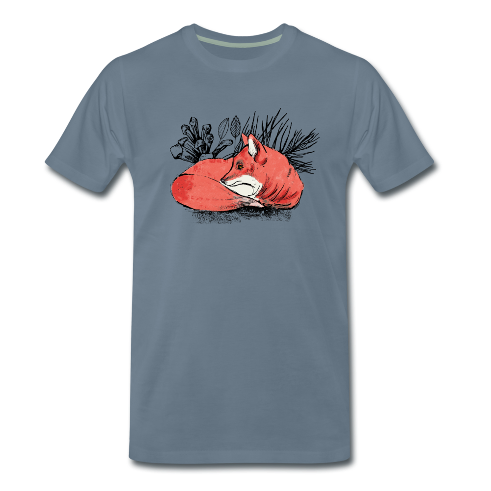 Männer Premium T-Shirt -"Ruhender Fuchs" - Hinter dem Mond