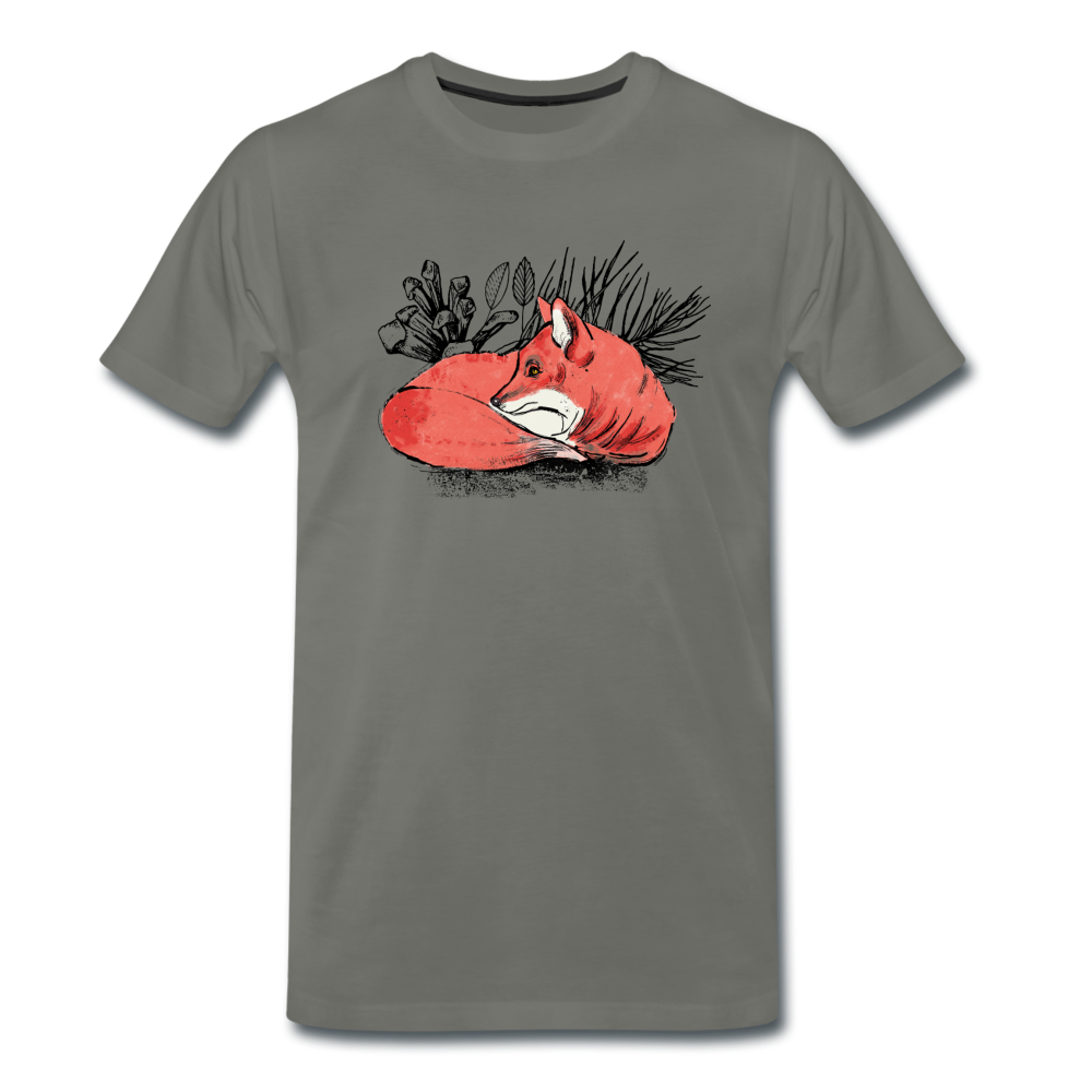 Männer Premium T-Shirt -"Ruhender Fuchs" - Hinter dem Mond