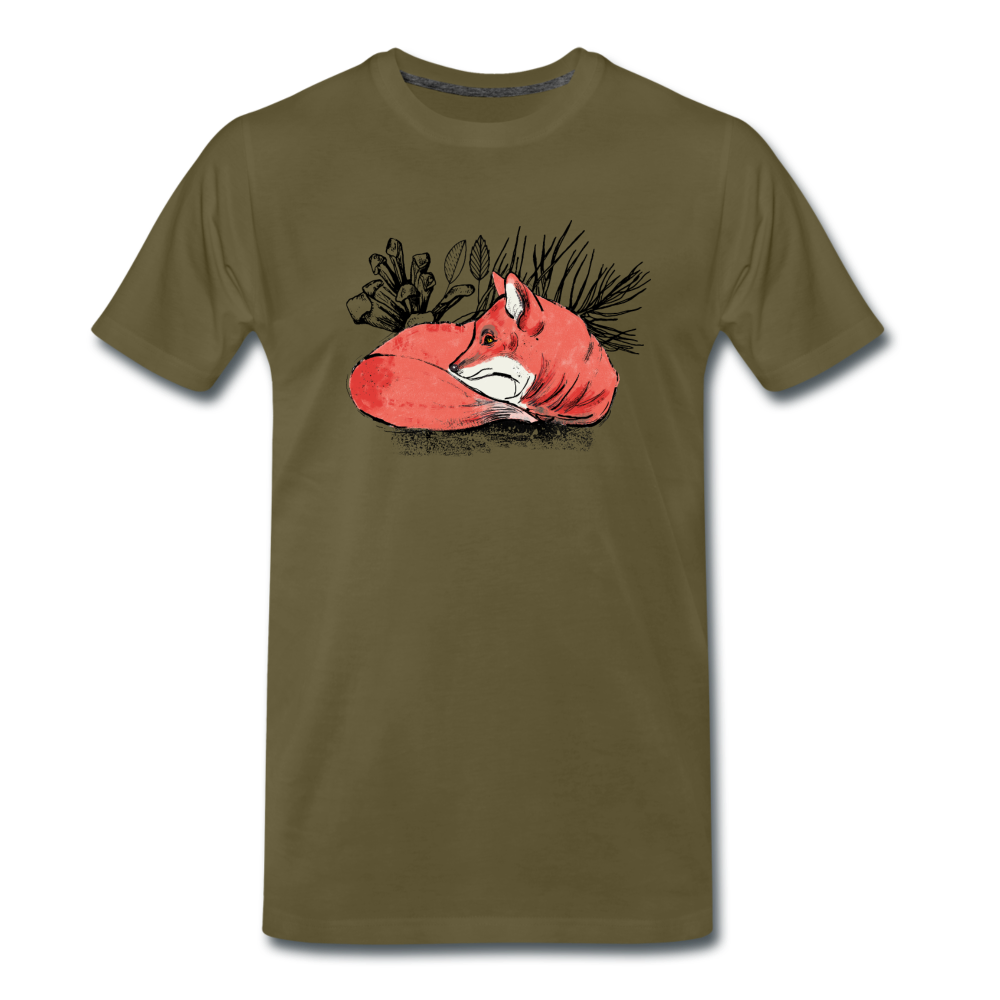 Männer Premium T-Shirt -"Ruhender Fuchs" - Hinter dem Mond