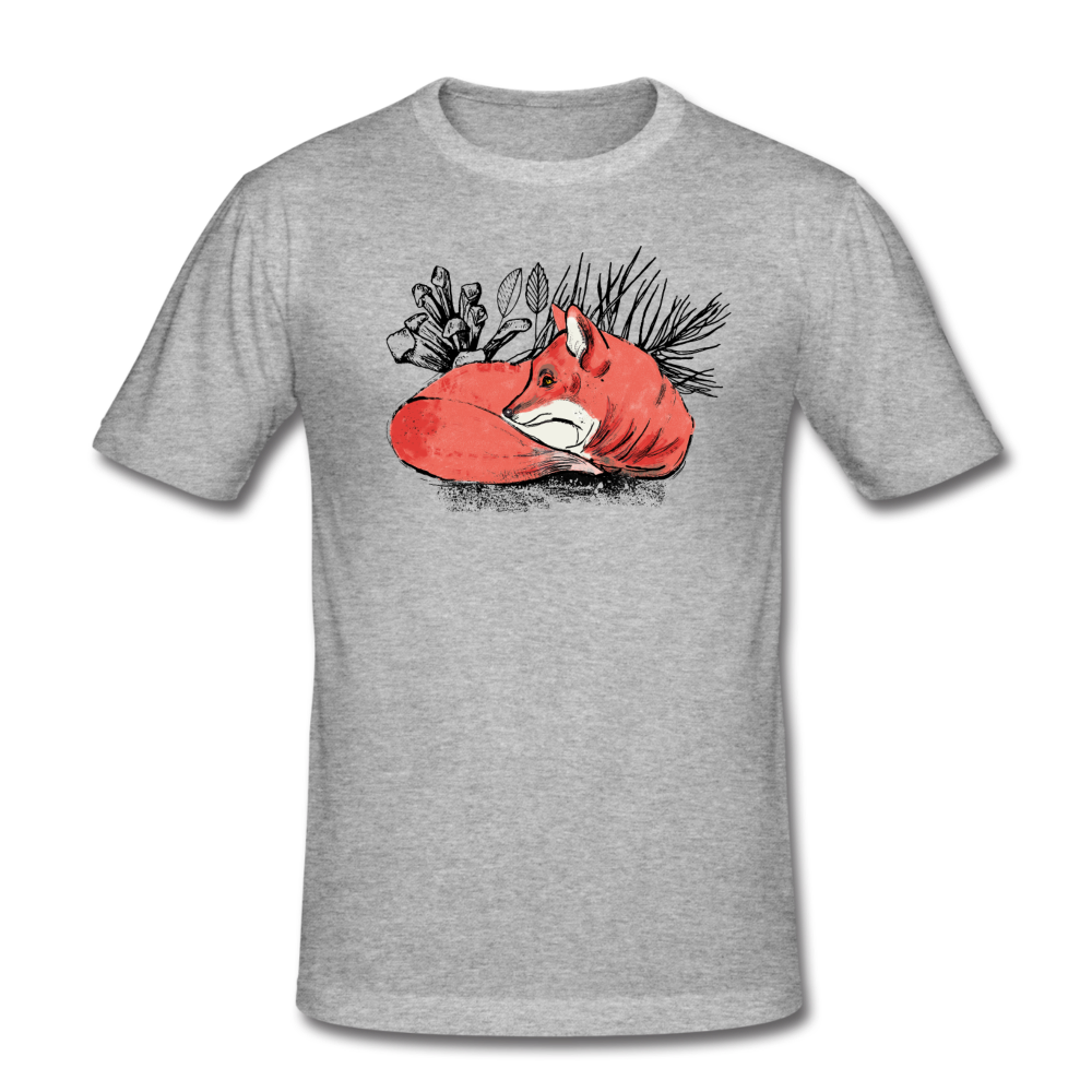 Männer Slim Fit T-Shirt "Ruhender Fuchs" - Hinter dem Mond