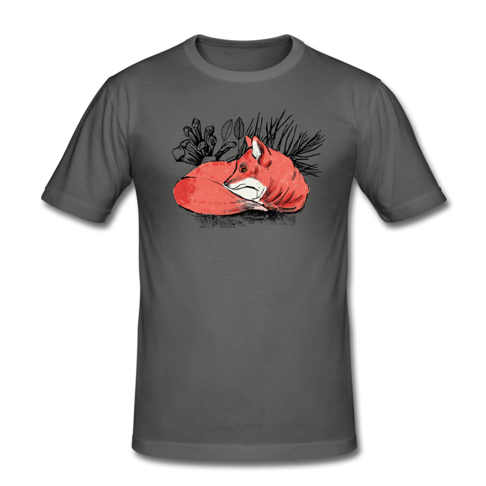 Männer Slim Fit T-Shirt "Ruhender Fuchs" - Hinter dem Mond