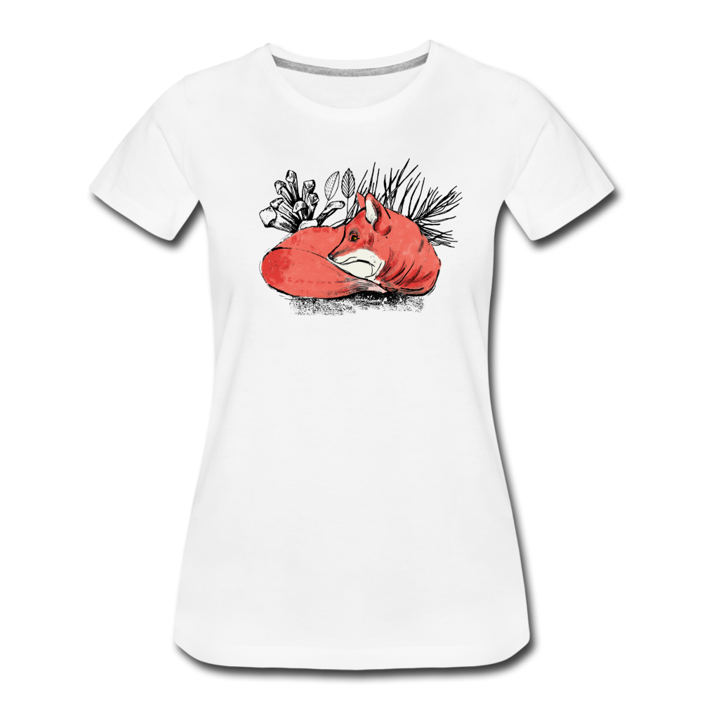 Frauen Premium T-Shirt "Ruhender Fuchs" - Hinter dem Mond