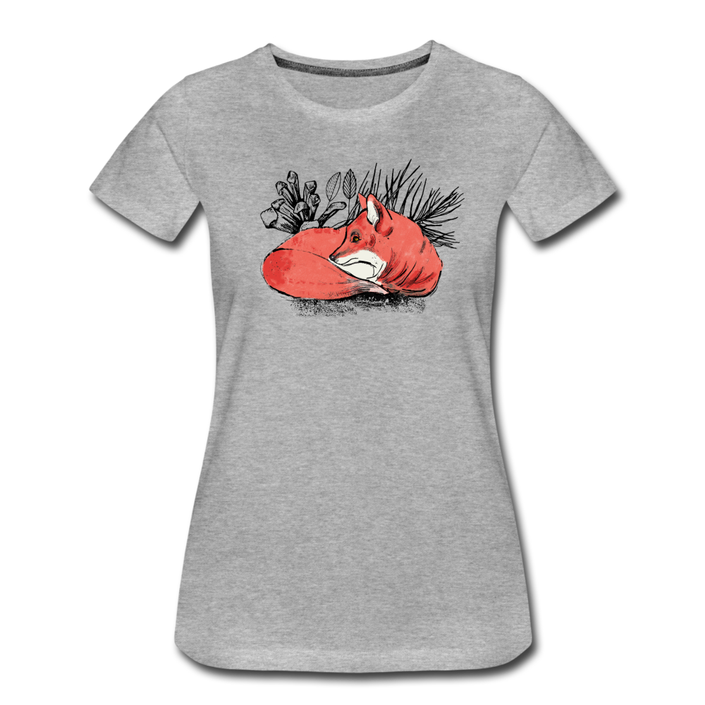 Frauen Premium T-Shirt "Ruhender Fuchs" - Hinter dem Mond