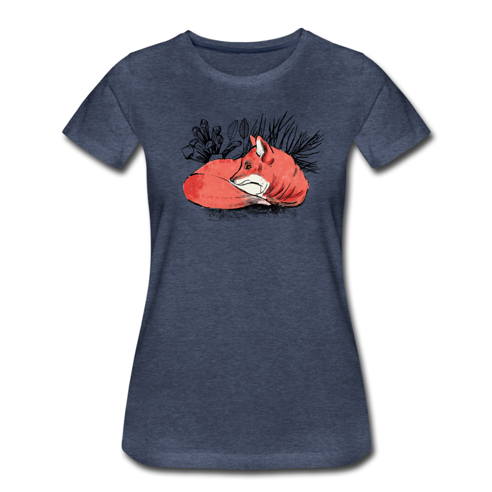 Frauen Premium T-Shirt "Ruhender Fuchs" - Hinter dem Mond