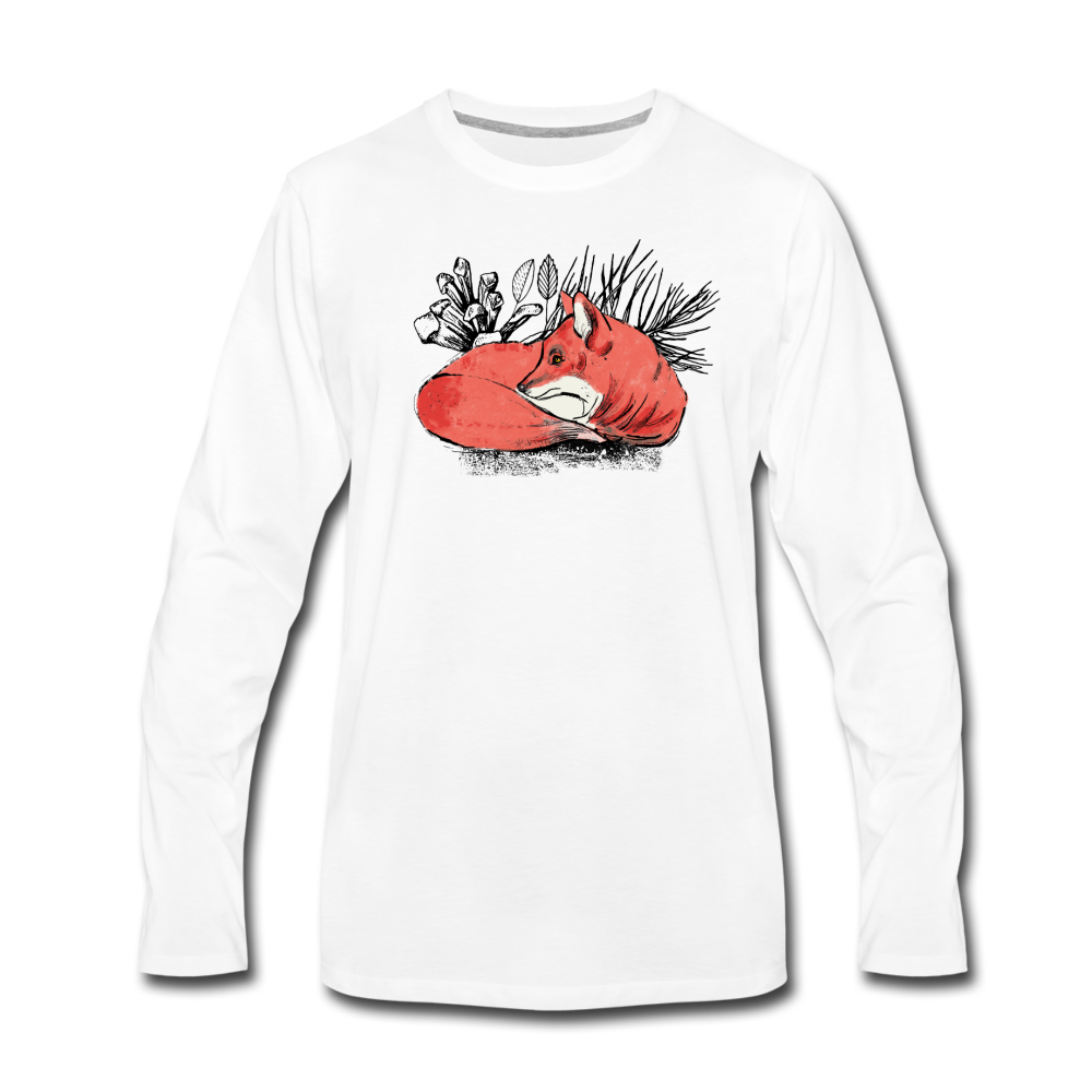 Männer Premium Langarmshirt - "Ruhender Fuchs" - Hinter dem Mond