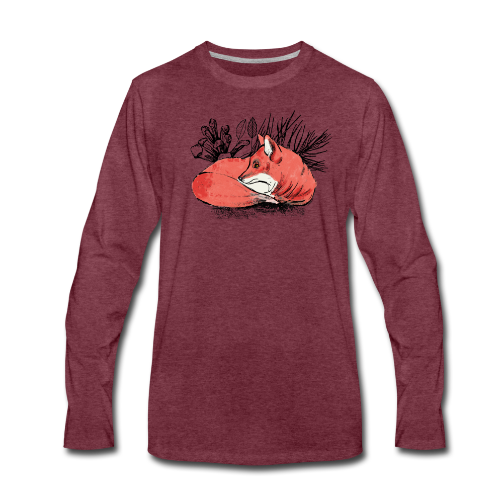 Männer Premium Langarmshirt - "Ruhender Fuchs" - Hinter dem Mond