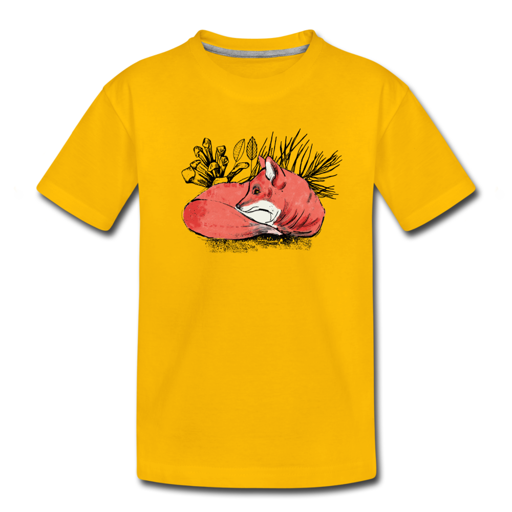 Teenager Premium T-Shirt - "Ruhender Fuchs" - Hinter dem Mond