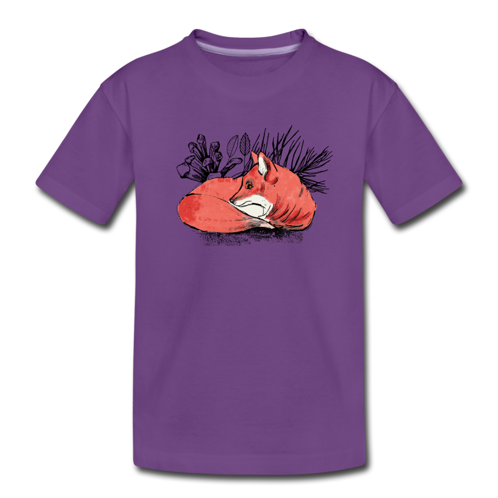 Teenager Premium T-Shirt - "Ruhender Fuchs" - Hinter dem Mond