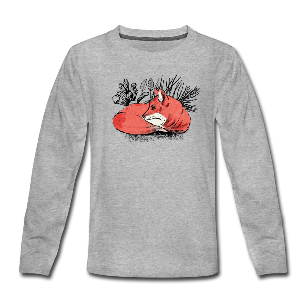 Kinder Premium Langarmshirt "Ruhender Fuchs" - Hinter dem Mond