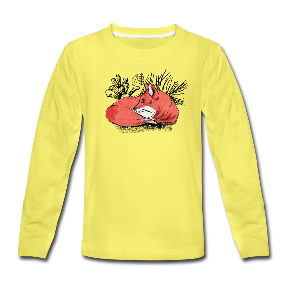 Kinder Premium Langarmshirt "Ruhender Fuchs" - Hinter dem Mond