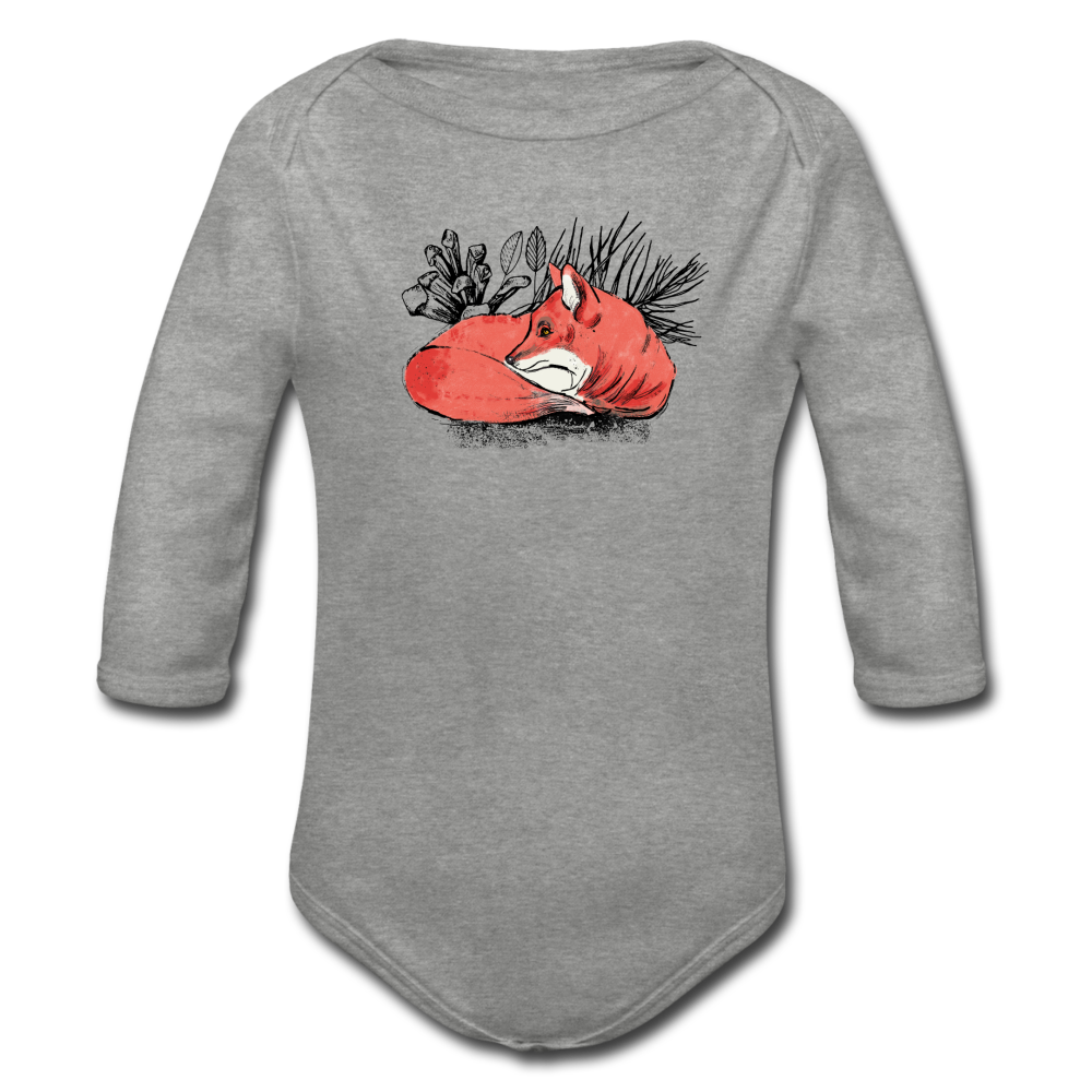 Baby Bio-Langarm-Body - "Ruhender Fuchs" - Hinter dem Mond