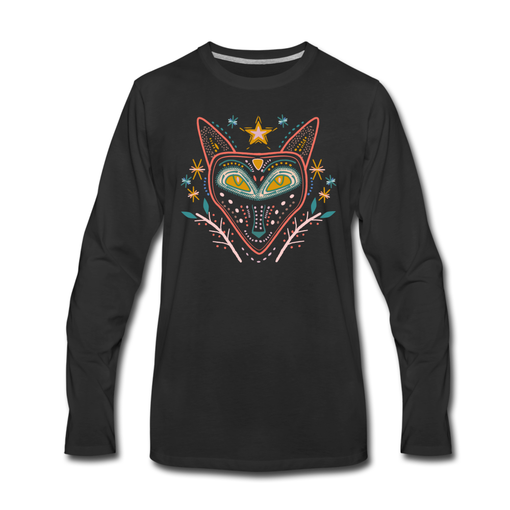 Männer Premium Langarmshirt "Nachtfuchs" - Hinter dem Mond