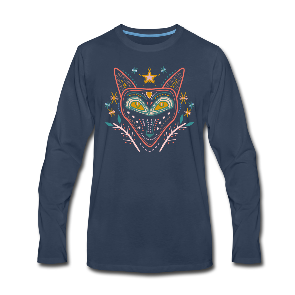 Männer Premium Langarmshirt "Nachtfuchs" - Hinter dem Mond