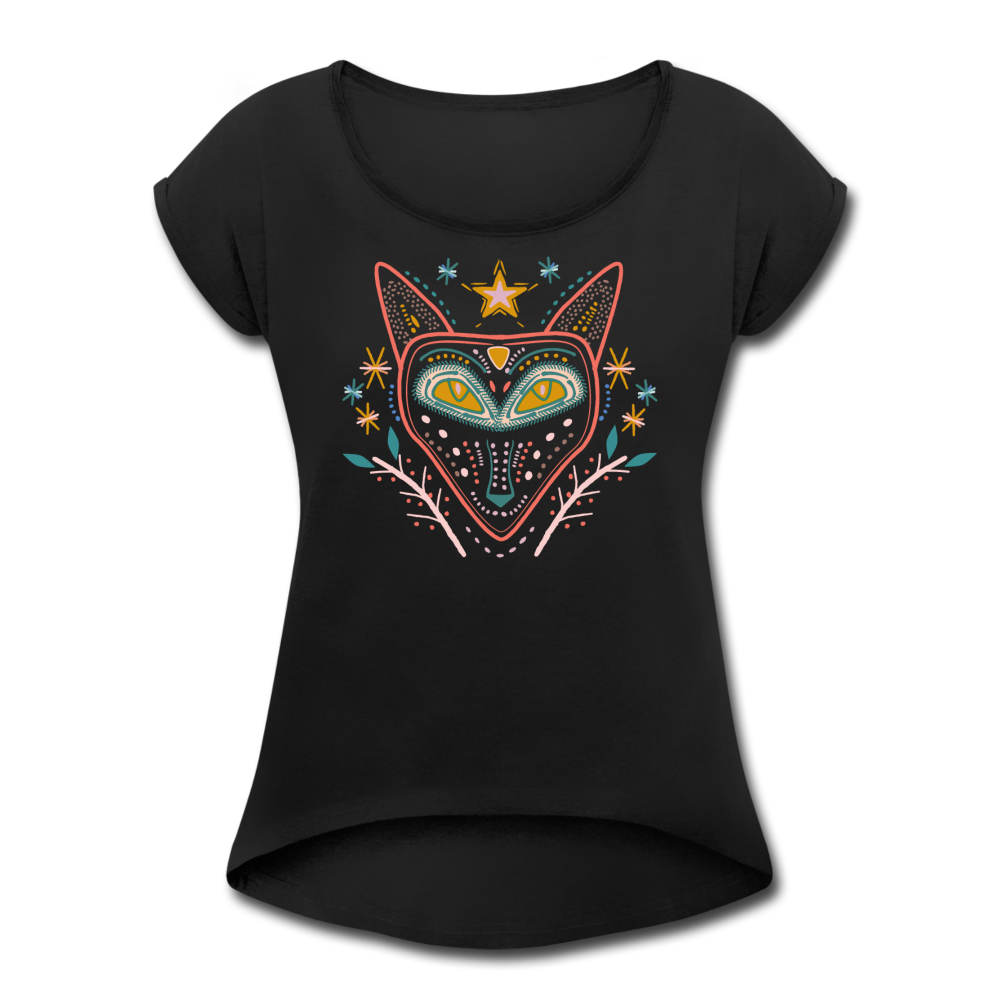 Frauen T-Shirt mit gerollten Ärmeln - Hinter dem Mond