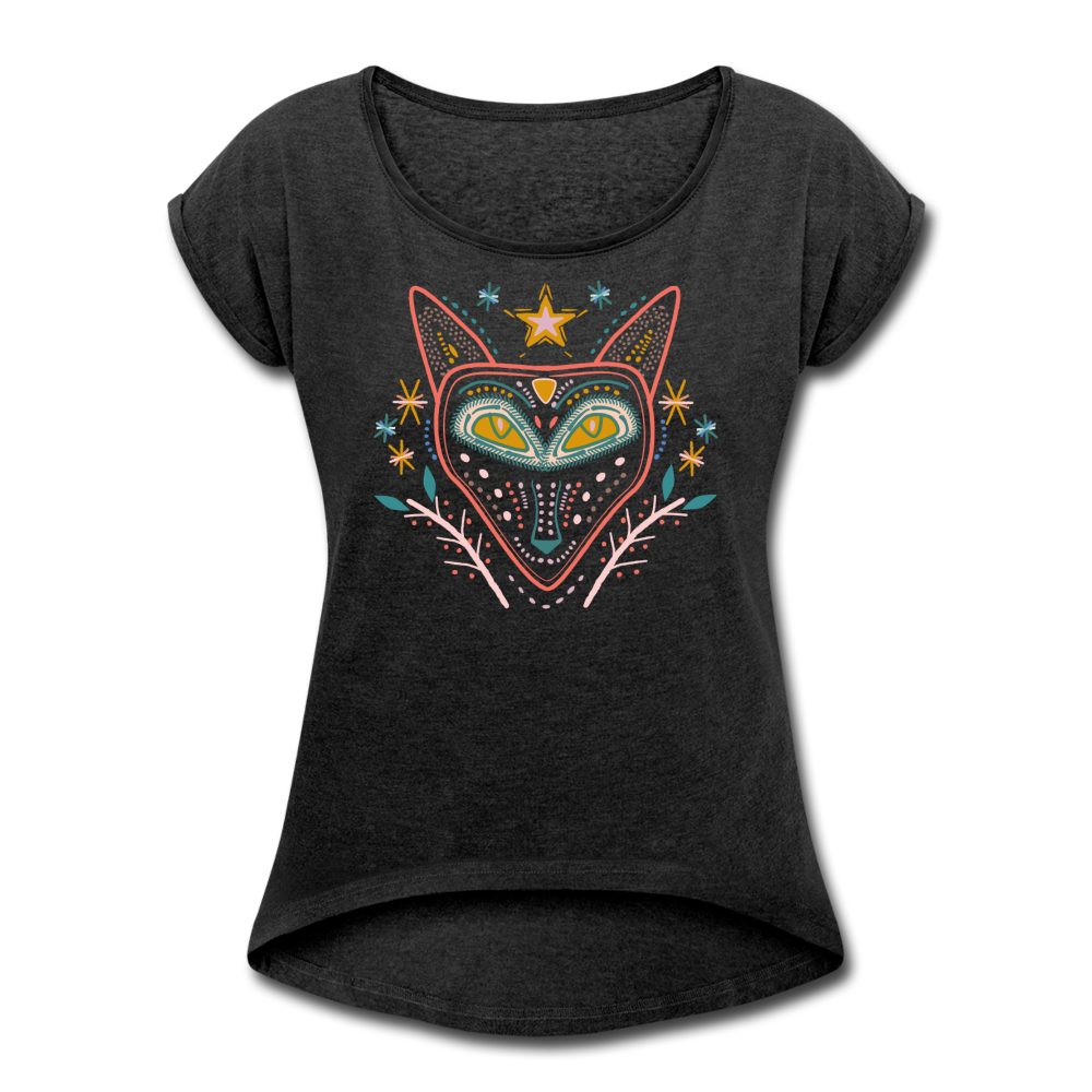 Frauen T-Shirt mit gerollten Ärmeln - Hinter dem Mond