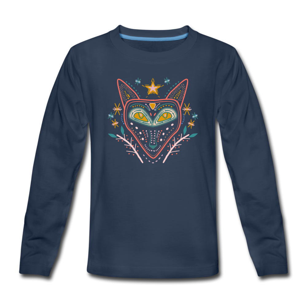 Kinder Premium Langarmshirt "Nachtfuchs" - Hinter dem Mond