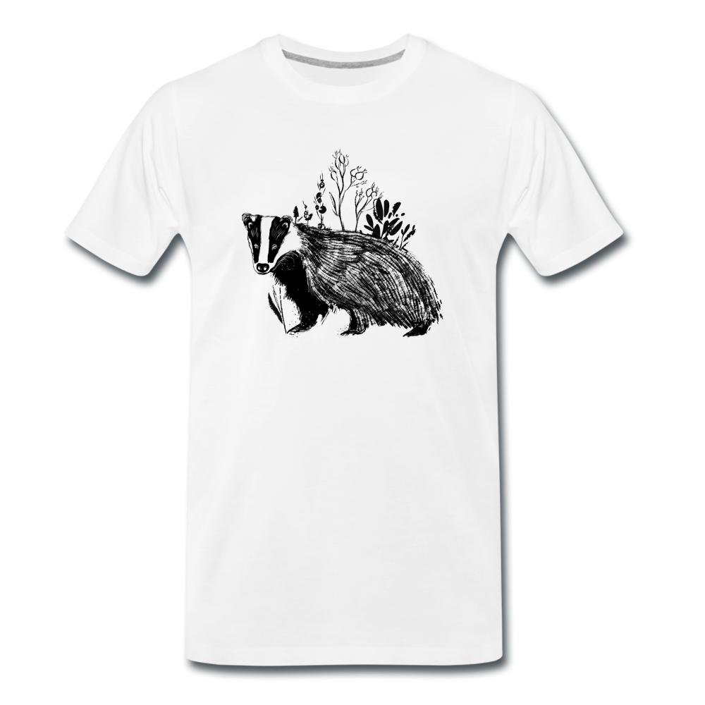 Männer Premium T-Shirt "Dachs im Gras" - Hinter dem Mond