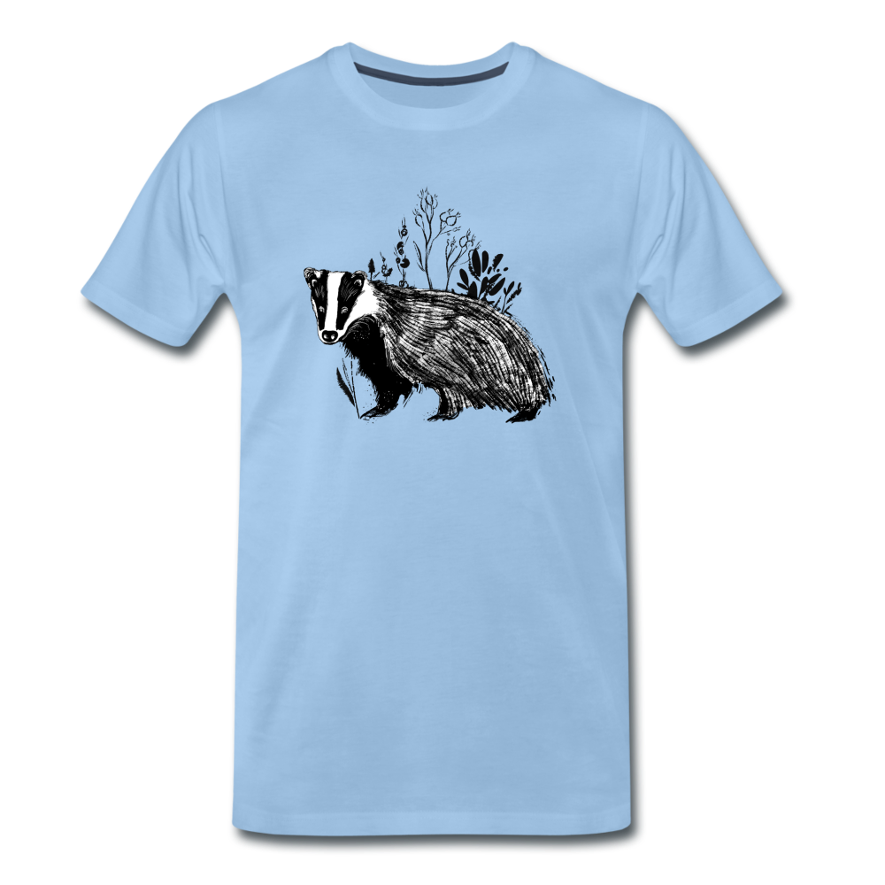 Männer Premium T-Shirt "Dachs im Gras" - Hinter dem Mond