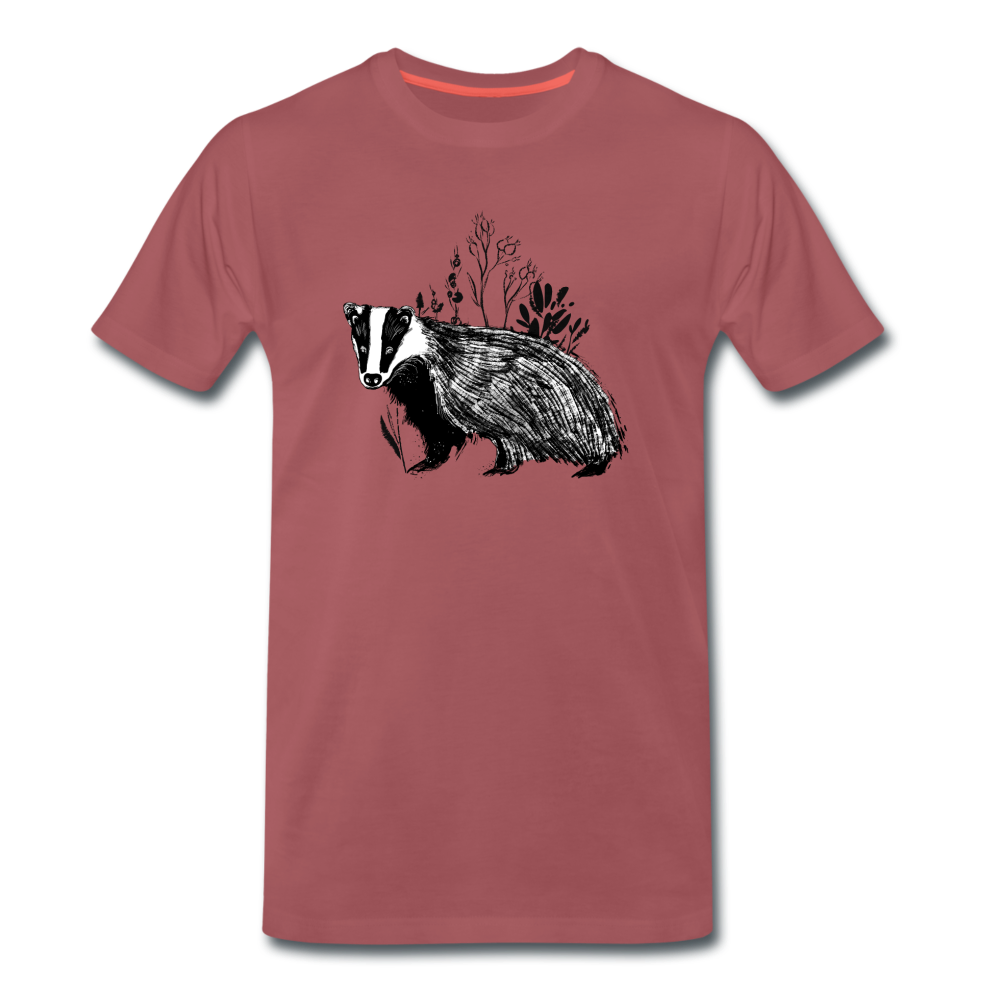 Männer Premium T-Shirt "Dachs im Gras" - Hinter dem Mond