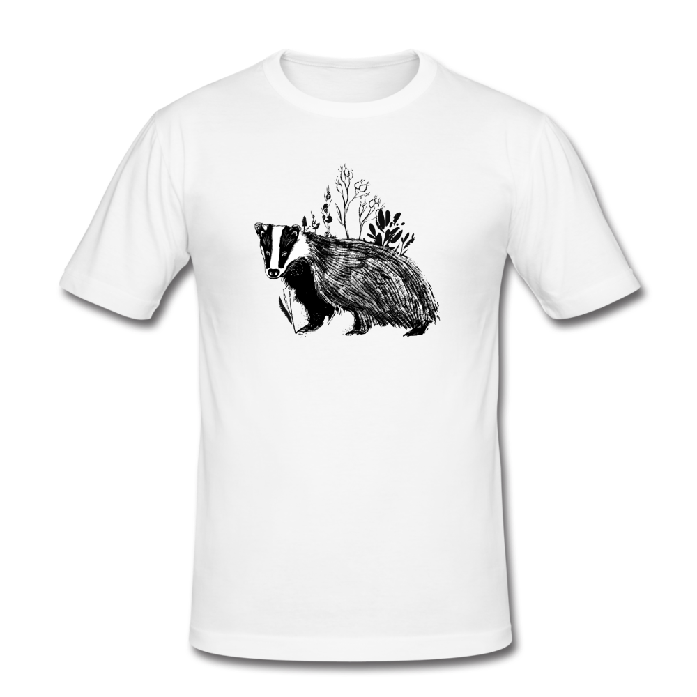 Männer Slim Fit T-Shirt "Dachs im Gras" - Hinter dem Mond