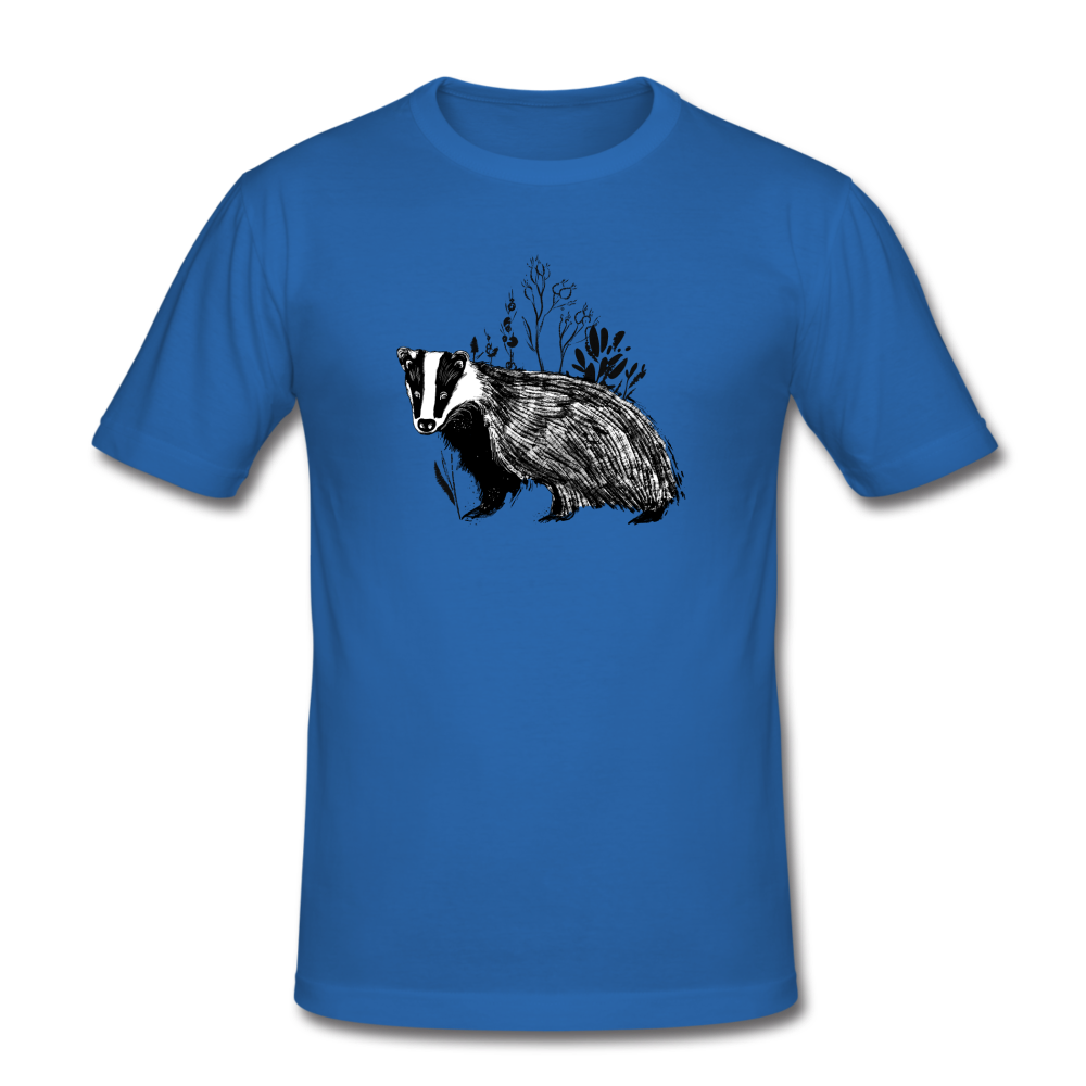 Männer Slim Fit T-Shirt "Dachs im Gras" - Hinter dem Mond