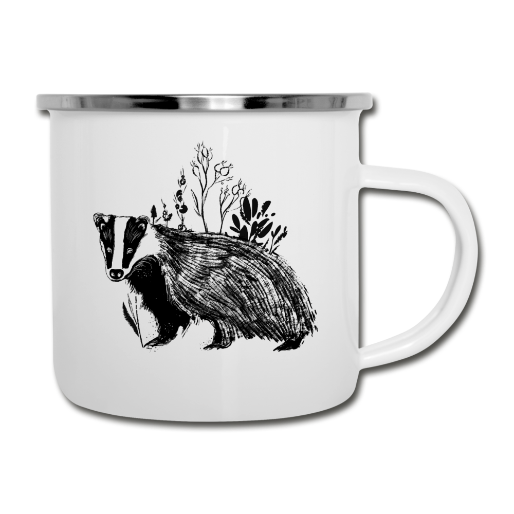 Emaille-Tasse "Dachs im Gras" - Hinter dem Mond