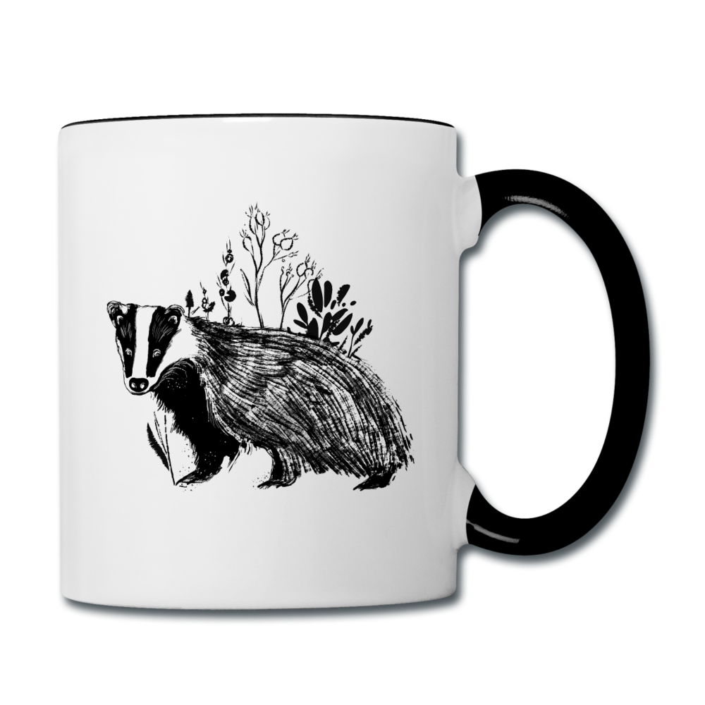 Tasse zweifarbig "Dachs im Gras" - Hinter dem Mond