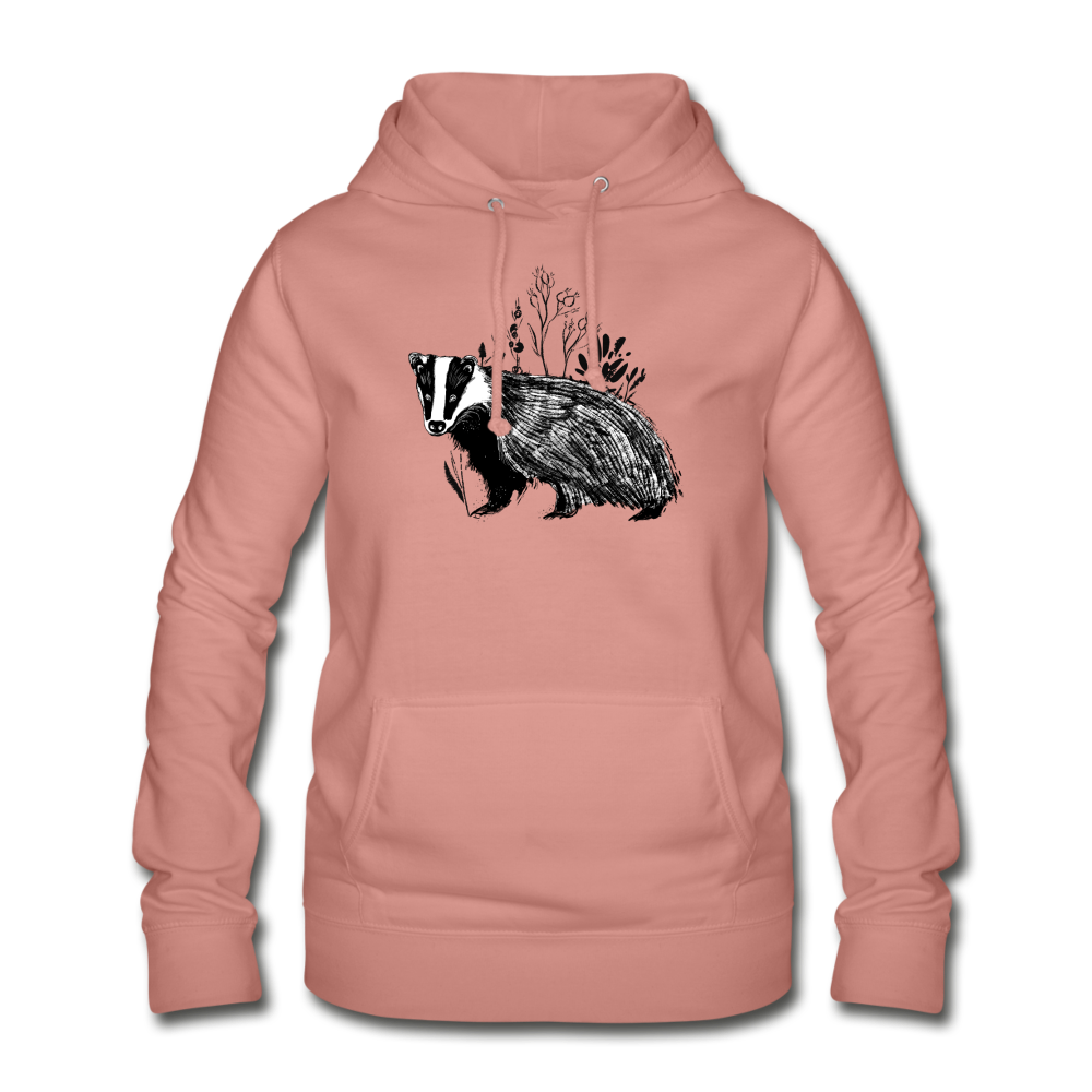 Frauen Hoodie "Dachs im Gras" - Hinter dem Mond