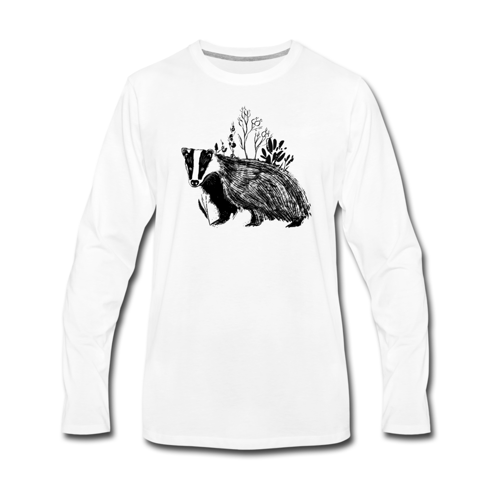 Männer Premium Langarmshirt "Dachs im Gras" - Hinter dem Mond