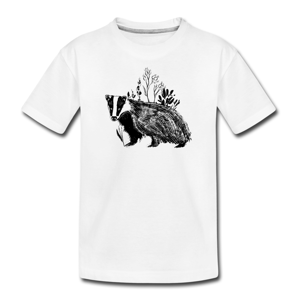 Kinder Premium Bio T-Shirt - "Dachs im Gras" - Hinter dem Mond