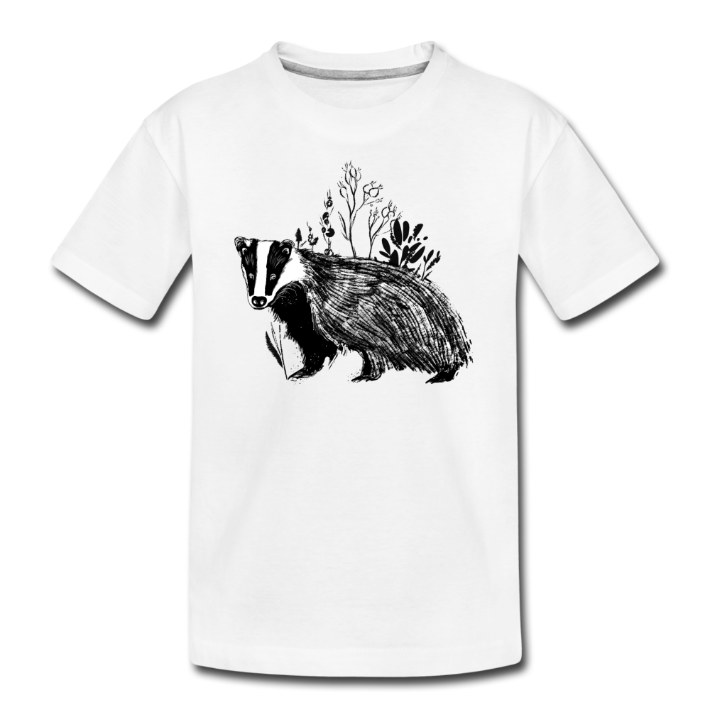 Teenager Premium Bio T-Shirt "Dachs im Gras" - Hinter dem Mond
