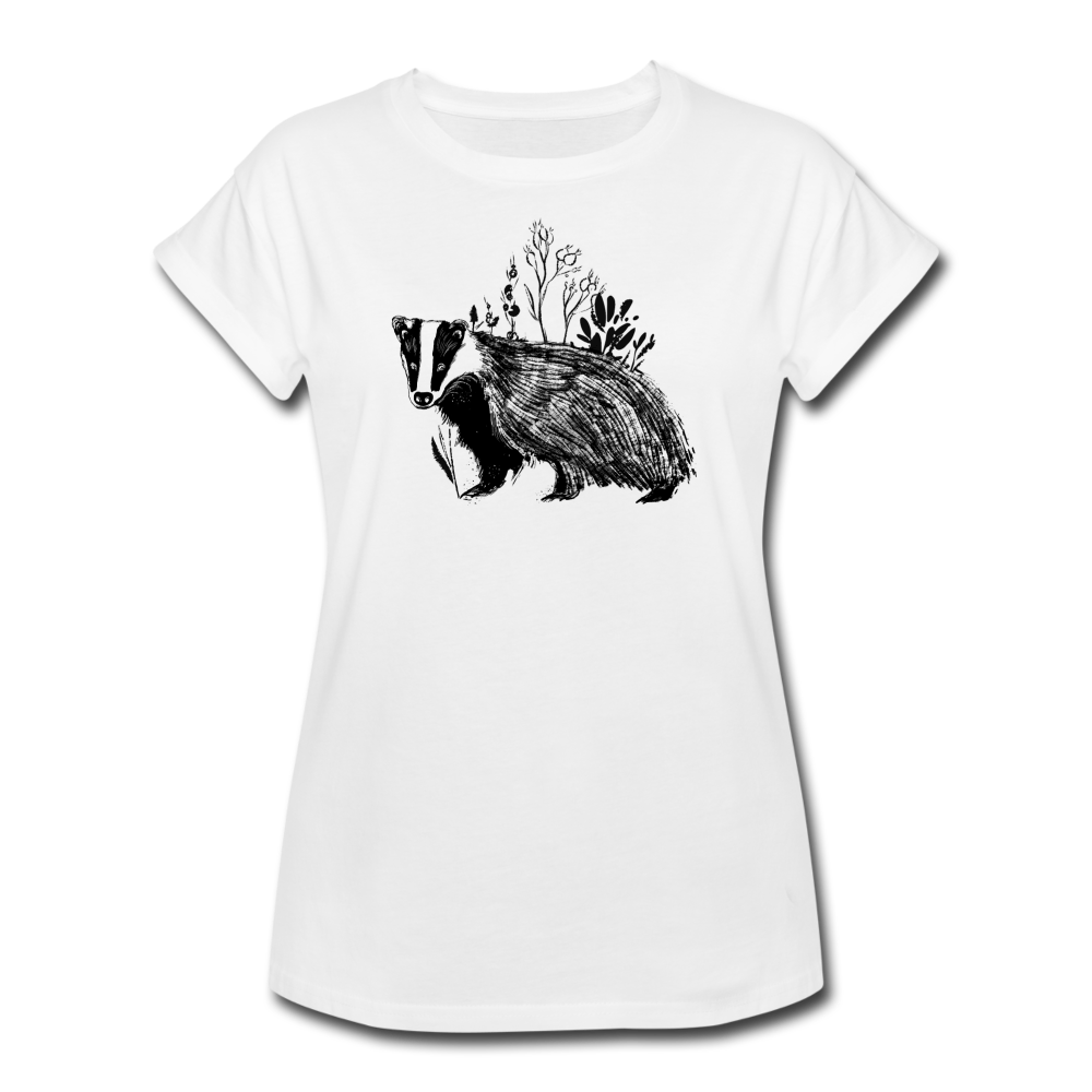 Frauen Oversize T-Shirt "Dachs im Gras" - Hinter dem Mond