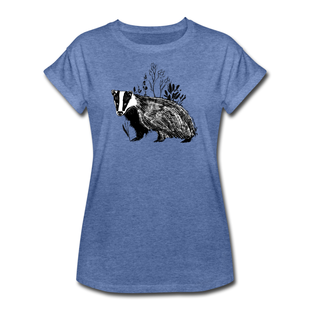 Frauen Oversize T-Shirt "Dachs im Gras" - Hinter dem Mond