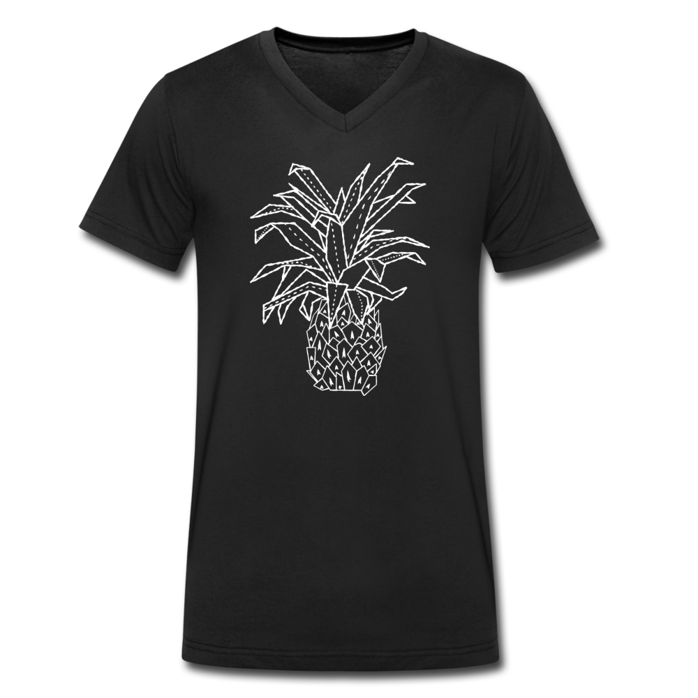 Männer Bio-T-Shirt mit V-Ausschnitt "Grafische Ananas" - Hinter dem Mond