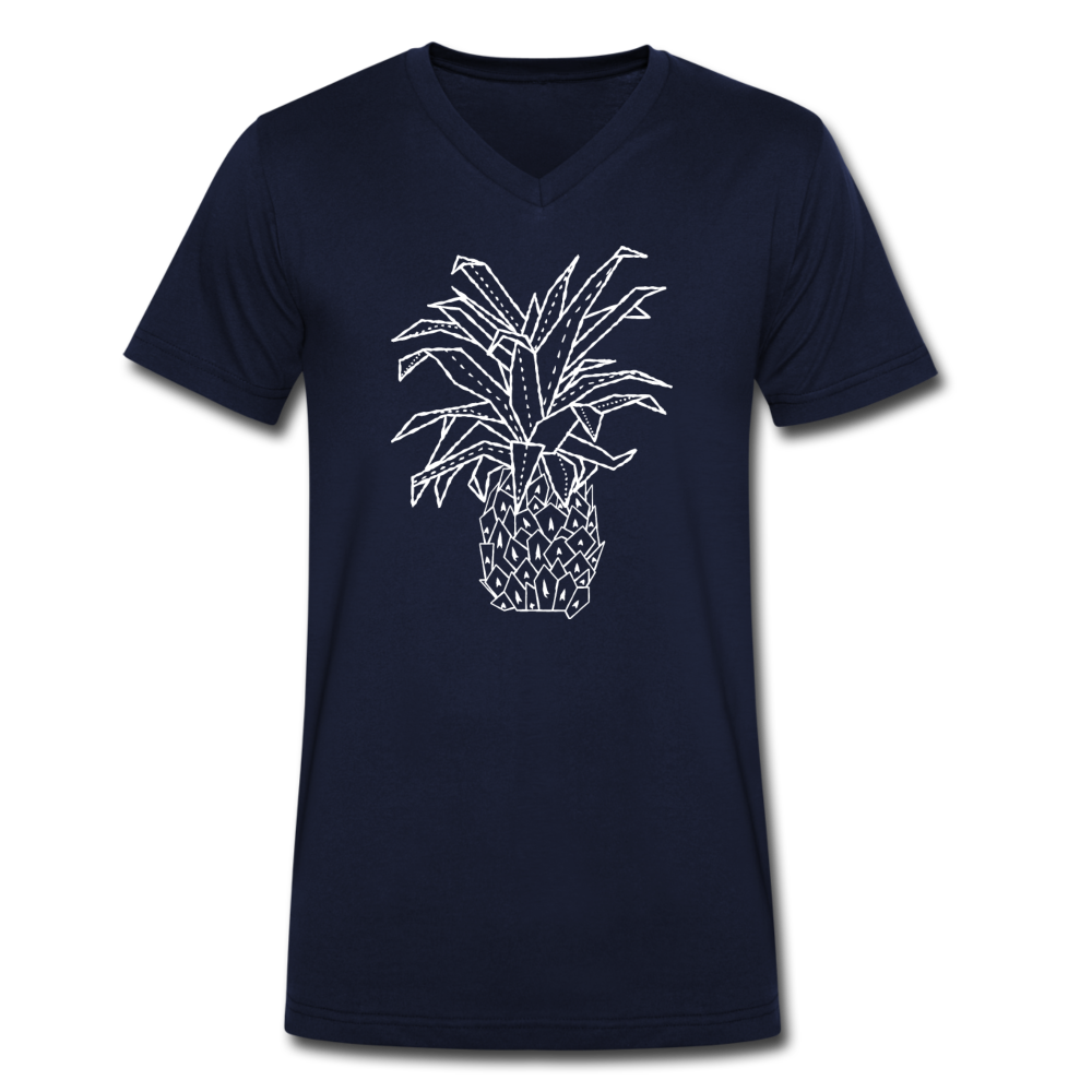 Männer Bio-T-Shirt mit V-Ausschnitt "Grafische Ananas" - Hinter dem Mond