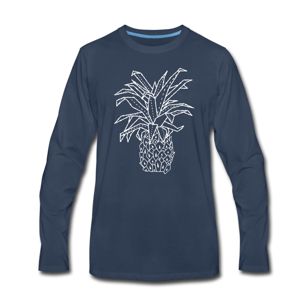 Männer Premium Langarmshirt "Grafische Ananas" - Hinter dem Mond