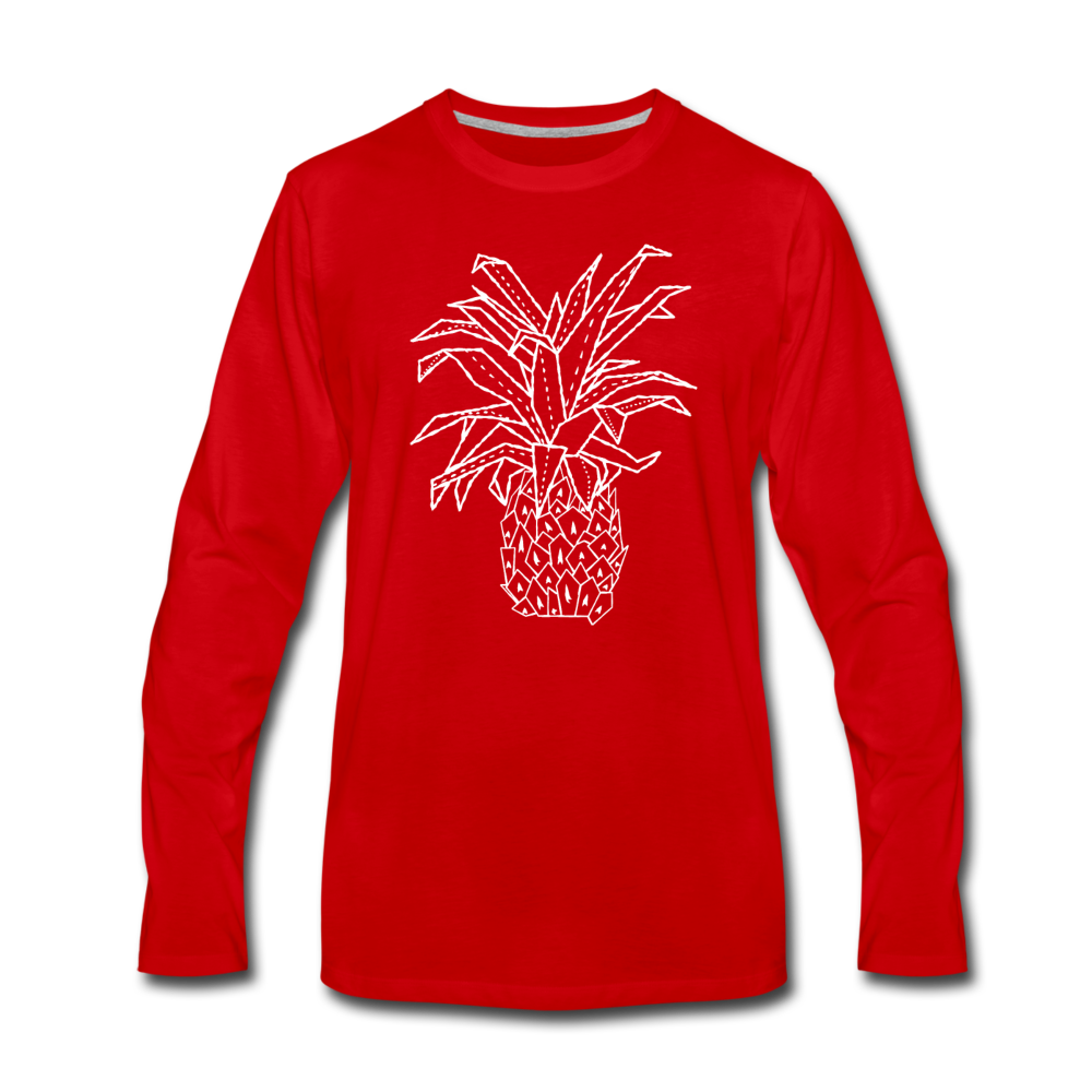 Männer Premium Langarmshirt "Grafische Ananas" - Hinter dem Mond