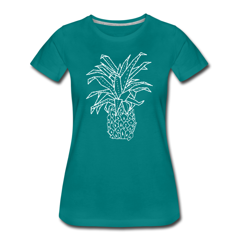 Frauen Premium T-Shirt "Grafische Ananas" - Hinter dem Mond