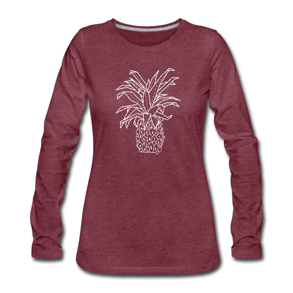 Frauen Premium Langarmshirt "Grafische Ananas" - Hinter dem Mond