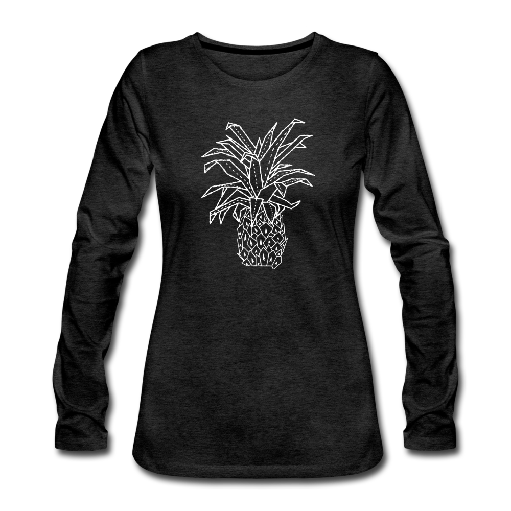 Frauen Premium Langarmshirt "Grafische Ananas" - Hinter dem Mond