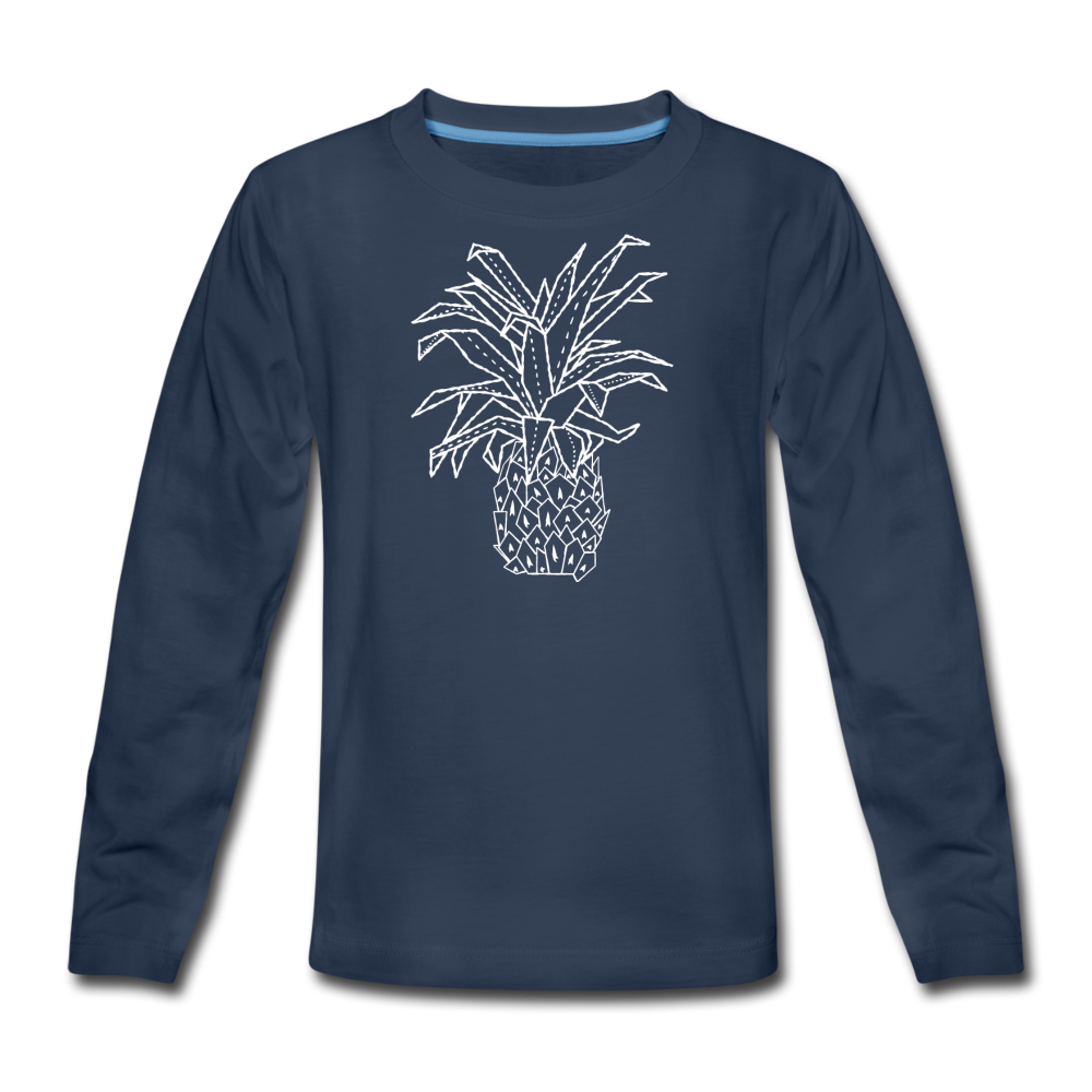 Teenager Premium Langarmshirt "Grafische Ananas" - Hinter dem Mond
