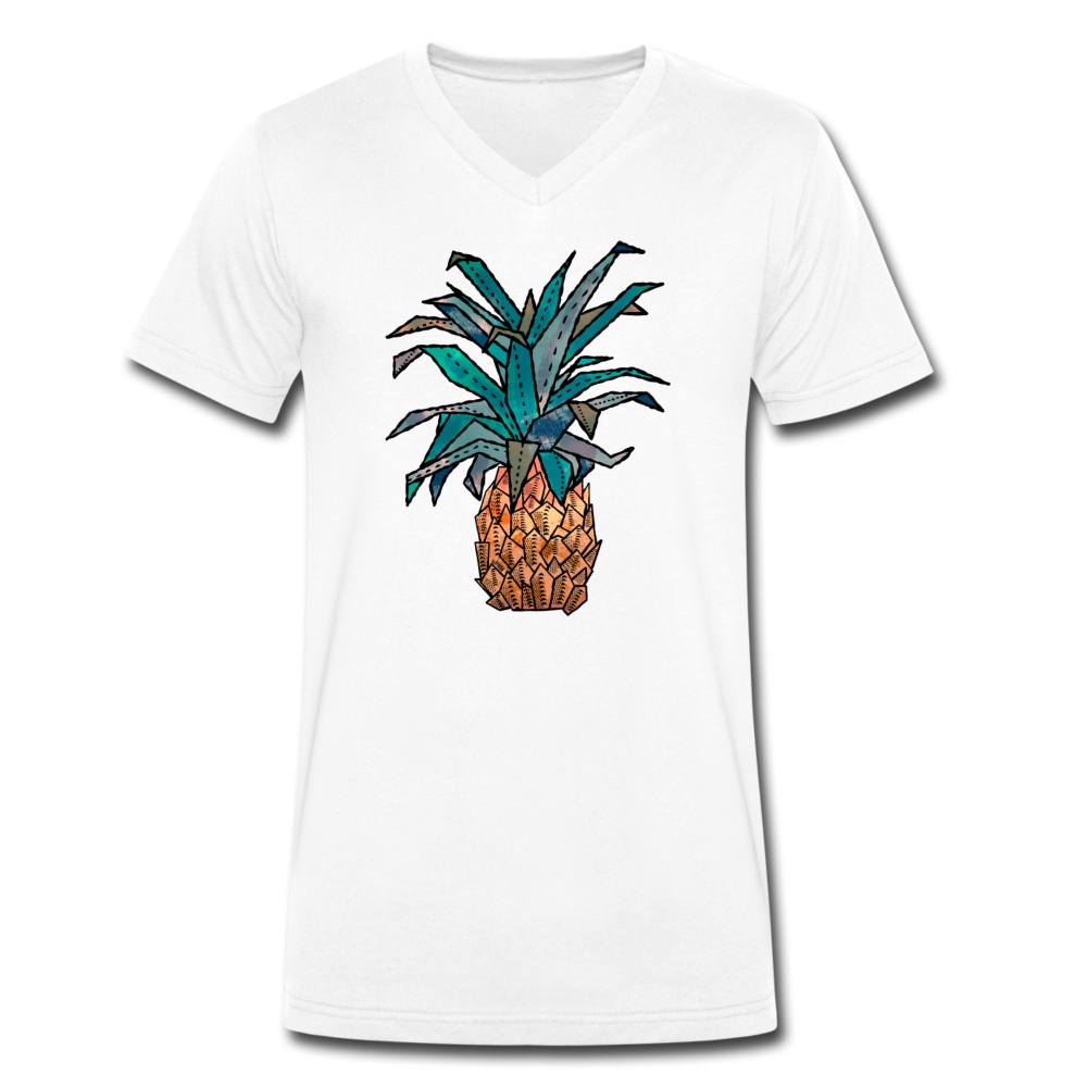 Männer Bio-T-Shirt mit V-Ausschnitt "Ananas Bronze" - Hinter dem Mond