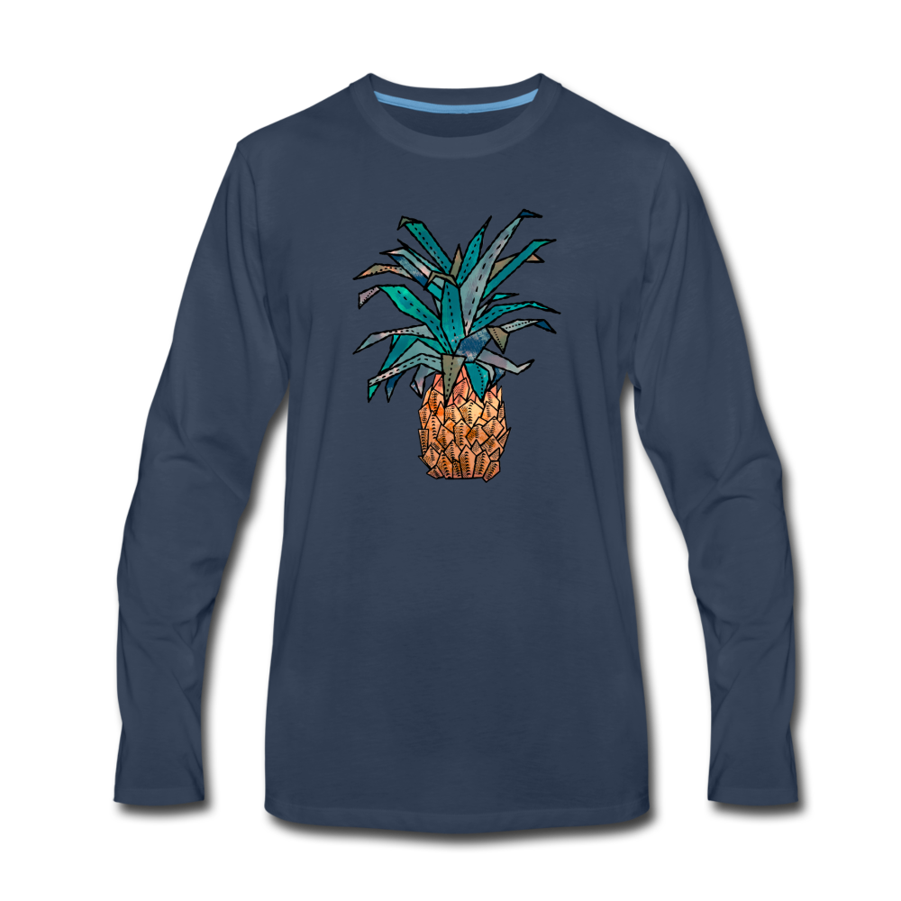 Männer Premium Langarmshirt "Ananas Bronze" - Hinter dem Mond