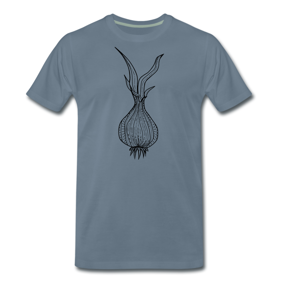 Männer Premium T-Shirt "Doodle Zwiebel" - Hinter dem Mond