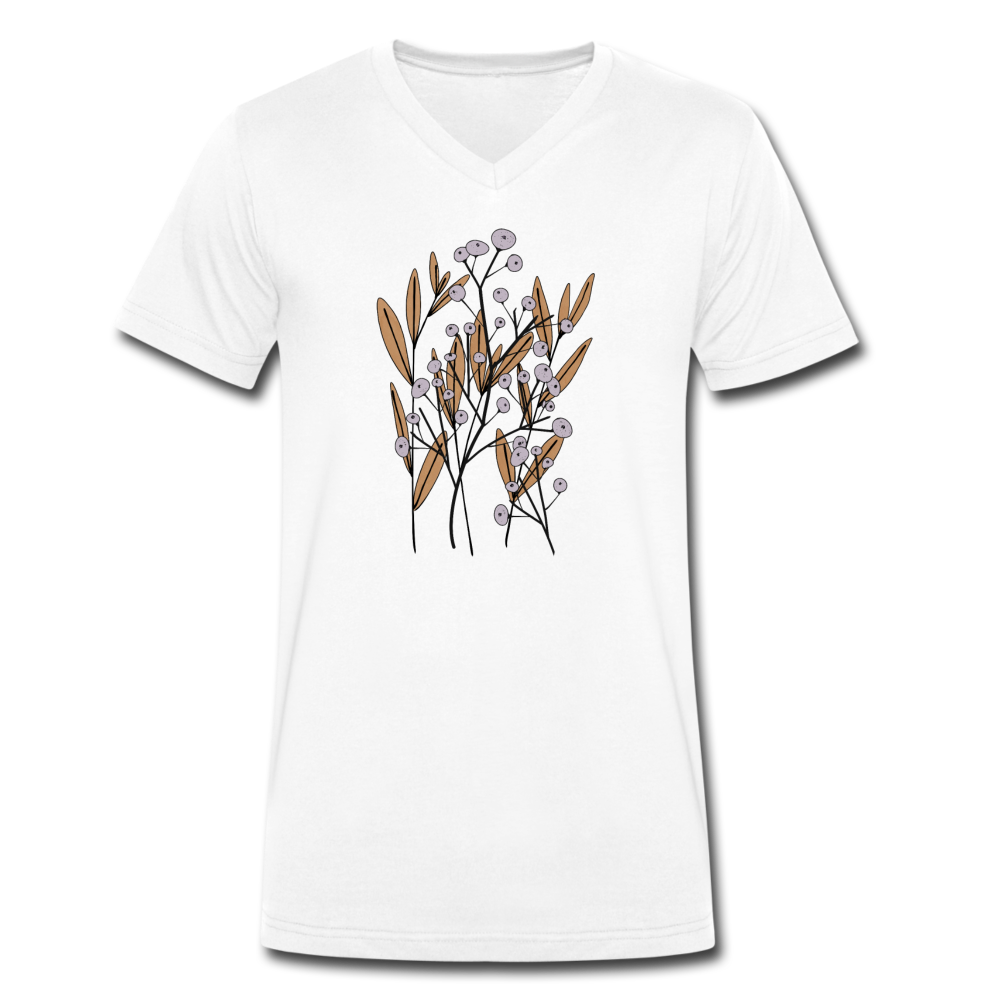 Männer Bio-T-Shirt mit V-Ausschnitt "Hygge Herbstgras" - Hinter dem Mond